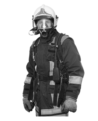 Bombero con equipo de intervención durante la preparación de oposiciones en Bilbao